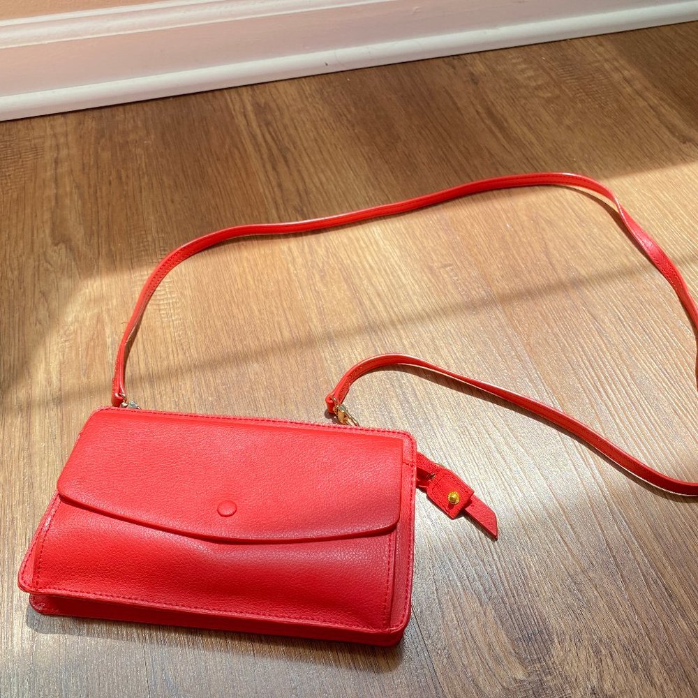 Purse; Coral color, Small, Shoulder bag, Clutch